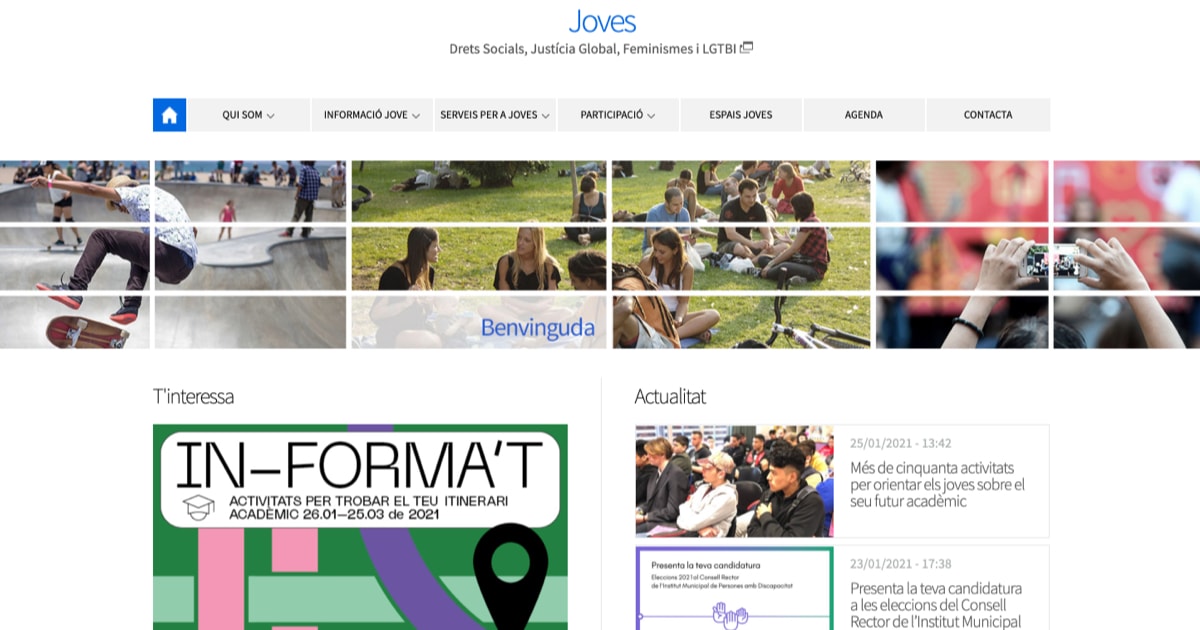 Portal web de Joventut de l’Ajuntament de Barcelona